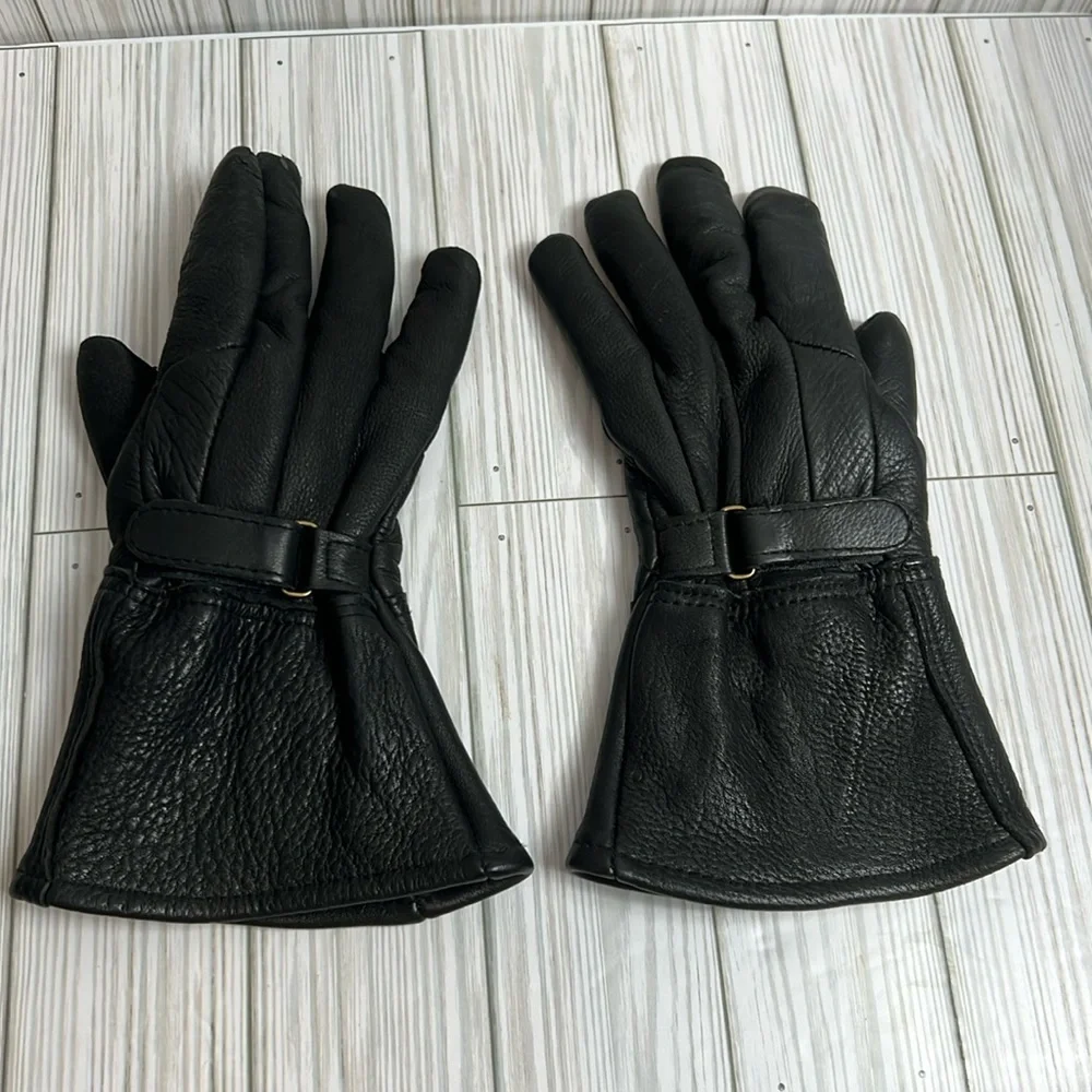 Harley‎ Davidson Women’s Black Leather Gloves Fleece Glove Insert One Size